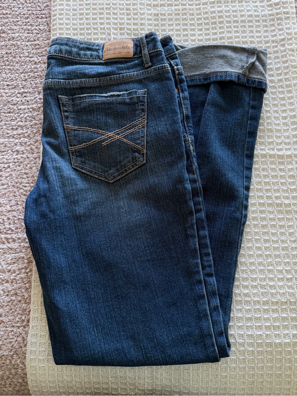 Aeropostale Women's Dark Blue Straight Leg Jeans